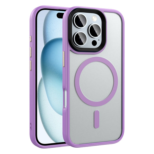 Apple iPhone 16 Pro Case Matte Back Surface Wireless Charging Feature Zore Flet M-safe Cover Pink