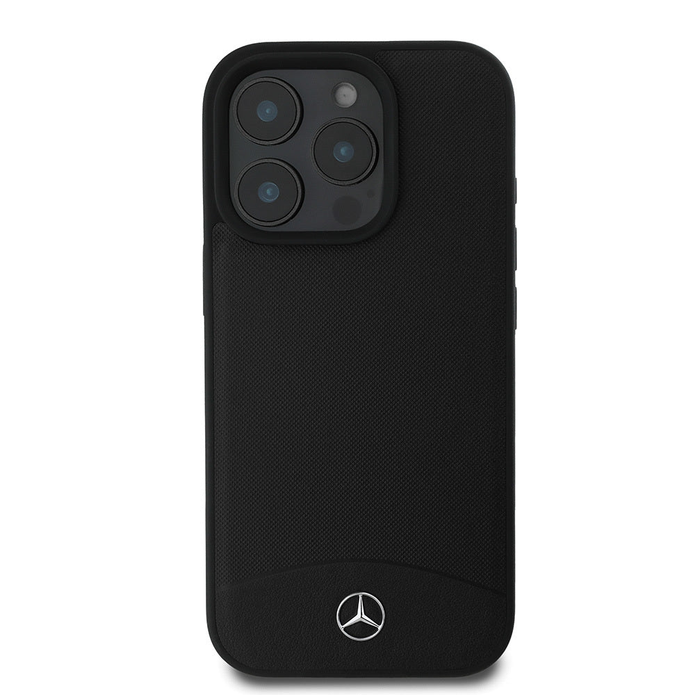 Apple iPhone 16 Pro Case Mercedes Benz Original Licensed M-Safe Charging Feature Textured and Plain Leather Cover Beige