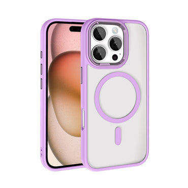 Apple iPhone 16 Pro Case Wireless Charging Zore Chrome M-safe Silicone Cover Rose Gold