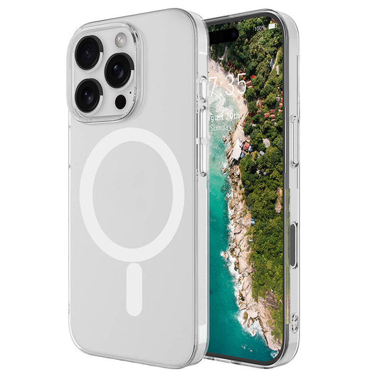 Apple iPhone 16 Pro Case Zore M-safe Charging Transparent Single Camera Frame Porto Cover Transparent