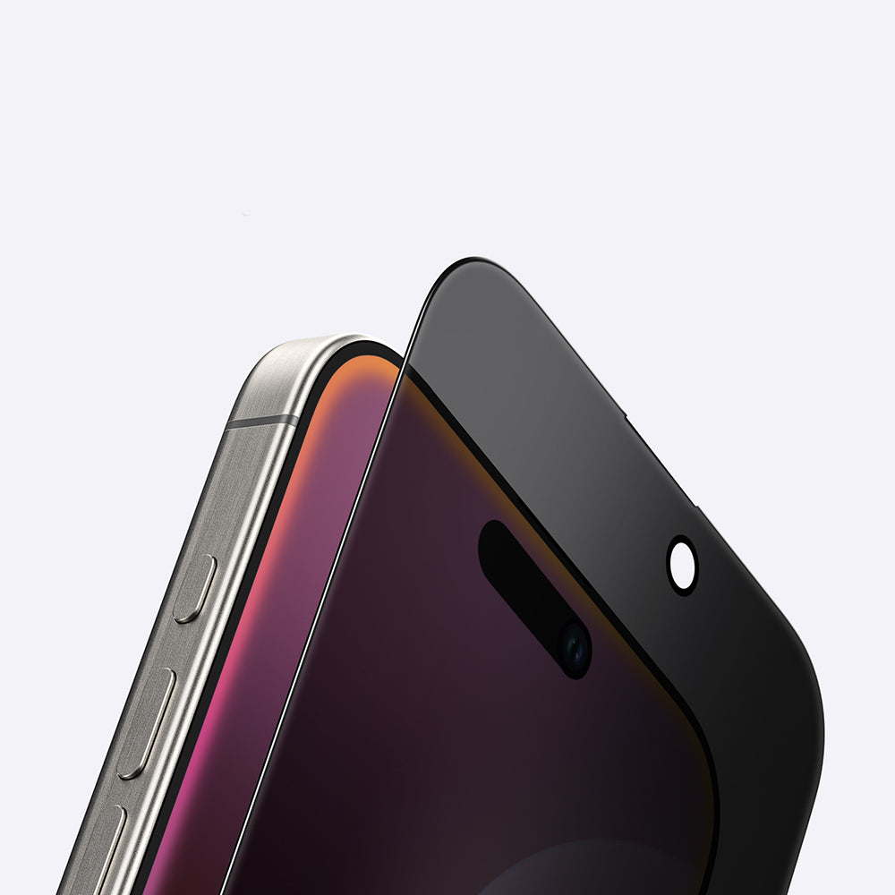 Apple iPhone 16 Pro Max Amazingthing Radix Privacy Fingerprint-Free Tempered Glass Screen Protector Black