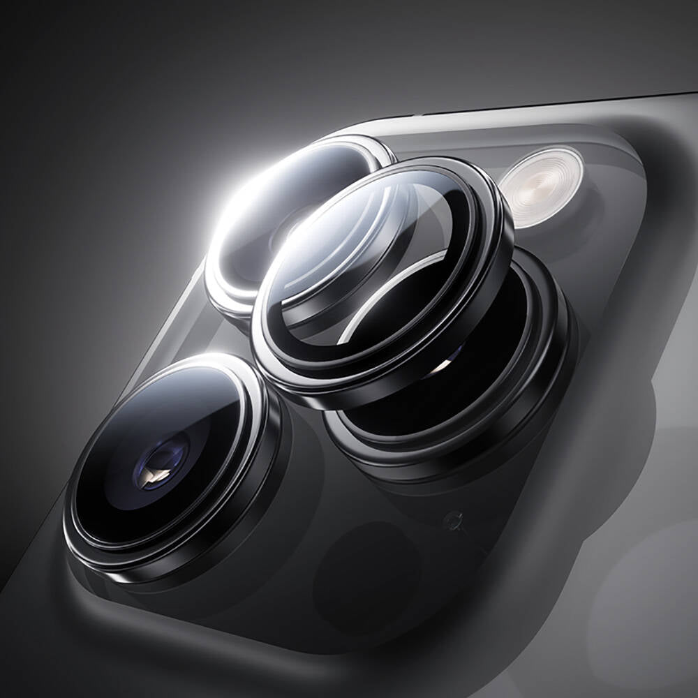 Apple iPhone 16 Pro Max Benks Parlama Önleyici Glass Warrior Metal Kamera Lens Koruyucu Gümüş