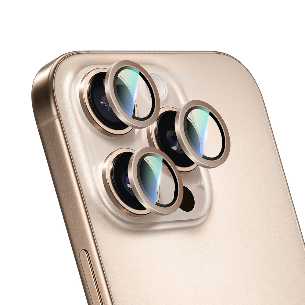 Apple iPhone 16 Pro Max CaseWorld Alloy Serisi Oleofobik Anti Reflective Kamera Lens Koruyucu Gri