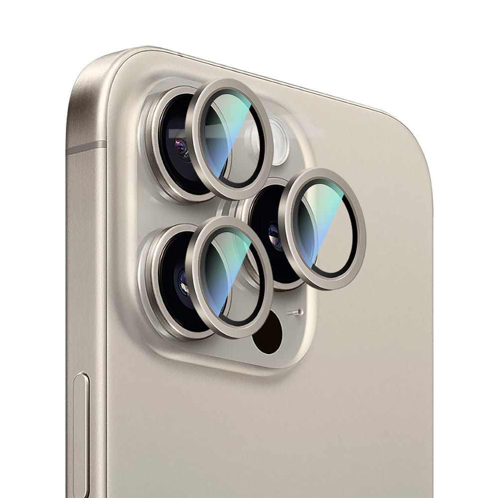 Apple iPhone 16 Pro Max CaseWorld Alloy Serisi Oleofobik Anti Reflective Kamera Lens Koruyucu Gri