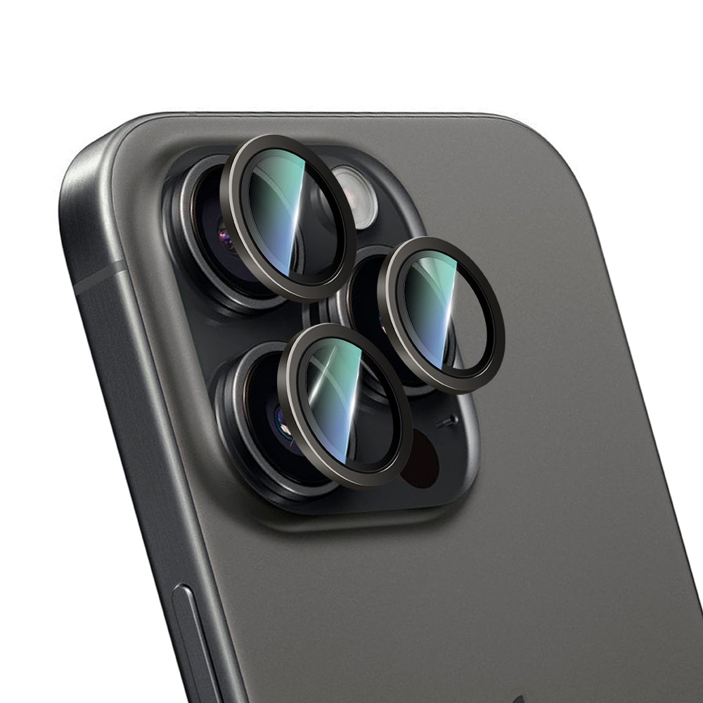 Apple iPhone 16 Pro Max CaseWorld Alloy Two-Color Series Lens Protector Gray
