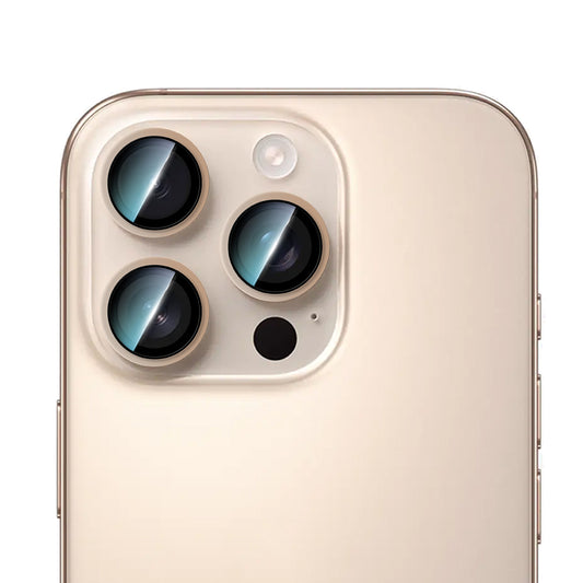 Apple iPhone 16 Pro Max CaseWorld Alloy Two-Color Serisi Lens Koruyucu Gold