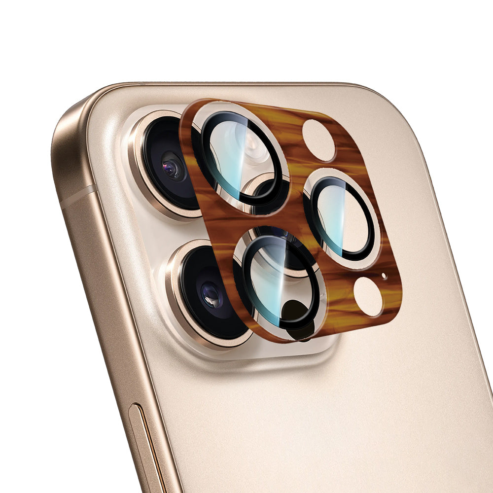 Apple iPhone 16 Pro Max CaseWorld Crystal Color Serisi Full Kamera Lens Koruyucu Kahverengi