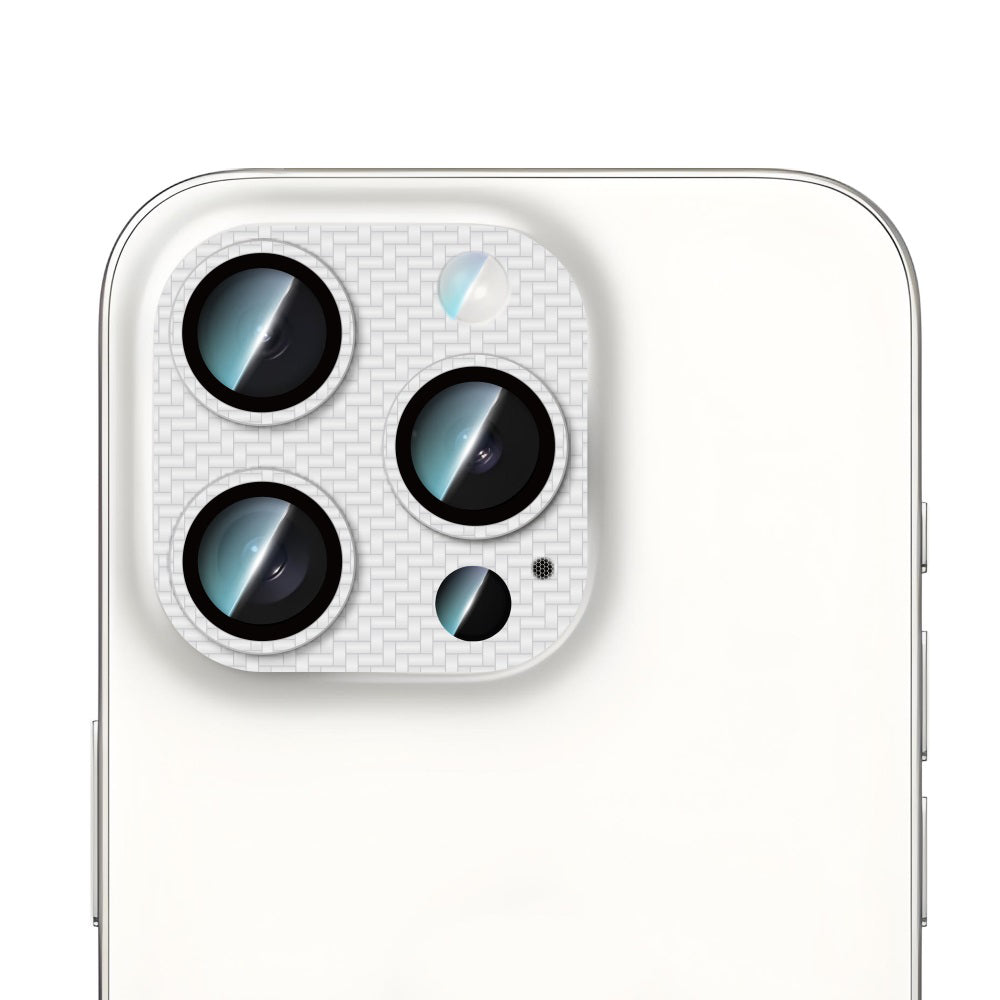 Apple iPhone 16 Pro Max CaseWorld Karbon Fiber Serisi Anti Reflective Ultra Clear Full Kamera Lens Koruyucu Gümüş