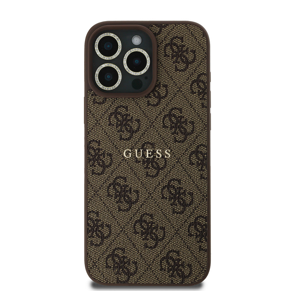 Apple iPhone 16 Pro Max Guess Original Licensed Case + Screen Protector + Lens Protector 3-in-1 Accessory Set Brown