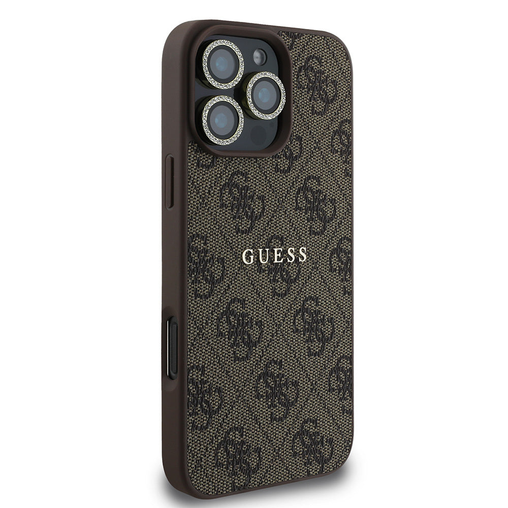 Apple iPhone 16 Pro Max Guess Orjinal Lisanslı Kılıf + Ekran Koruyucu + Lens Koruyucu 3in1 Aksesuar Seti Siyah