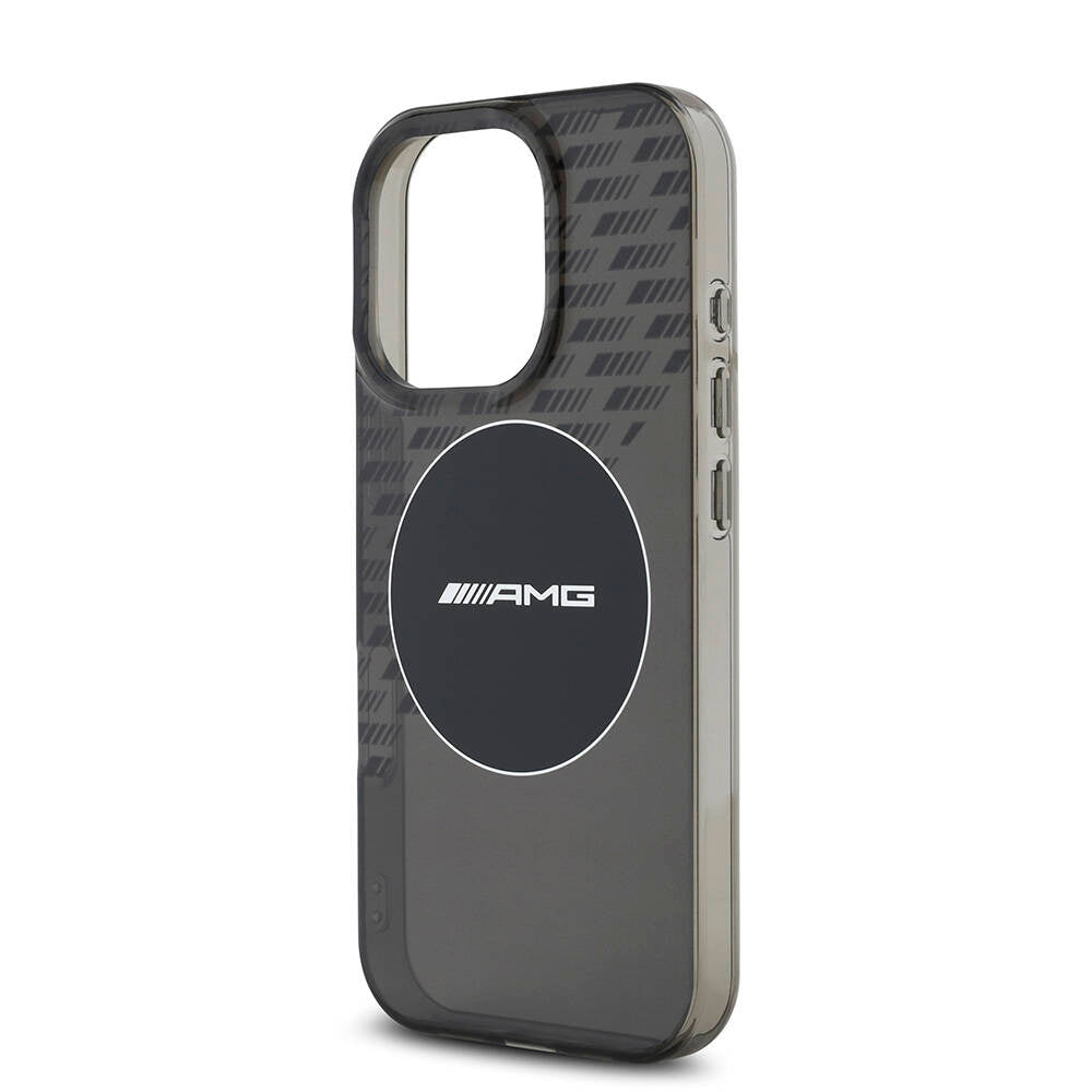 Apple iPhone 16 Pro Max Case AMG Original Licensed M-Safe Charging Feature IML Print Logo Smoked Cover Black