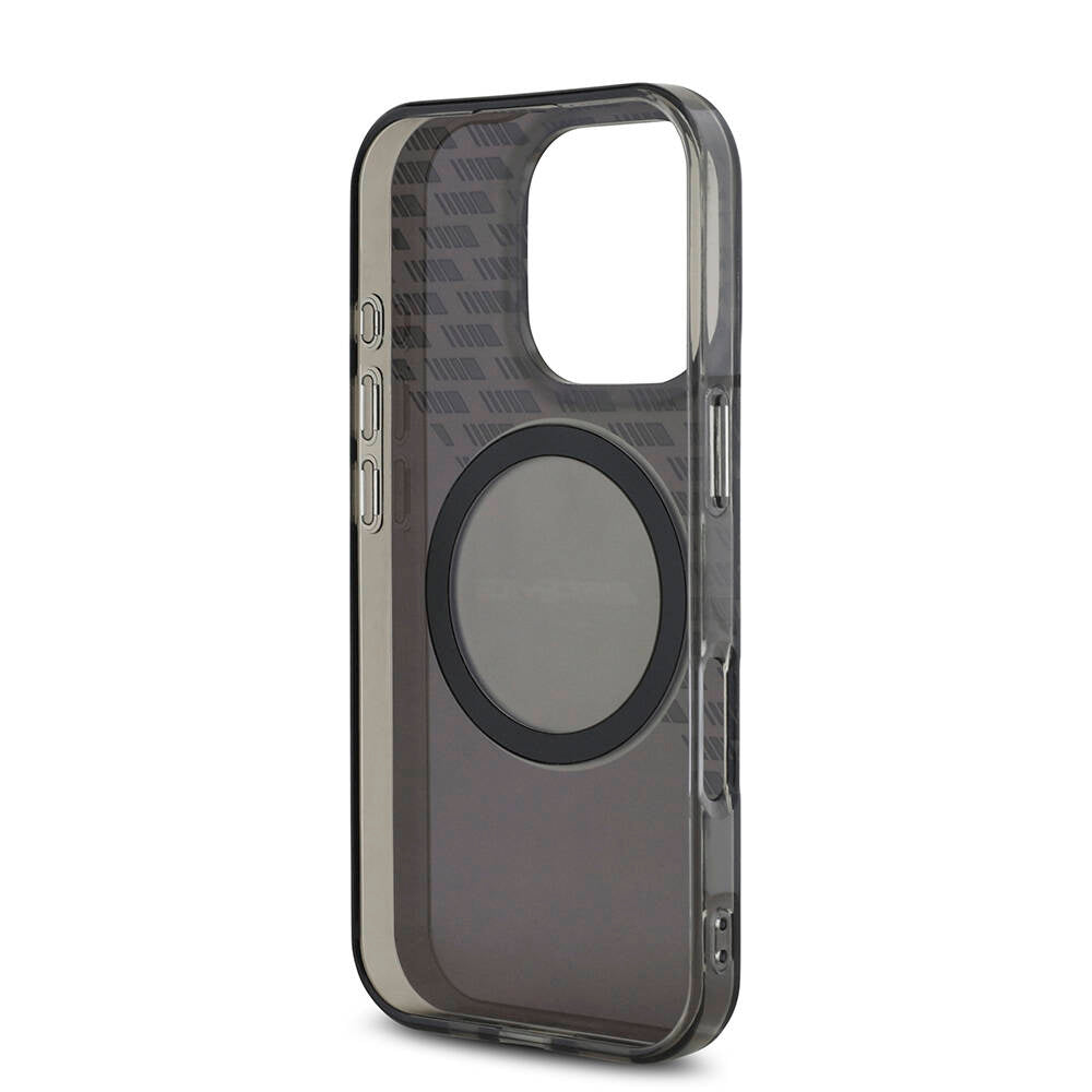 Apple iPhone 16 Pro Max Case AMG Original Licensed M-Safe Charging Feature IML Print Logo Smoked Cover Black
