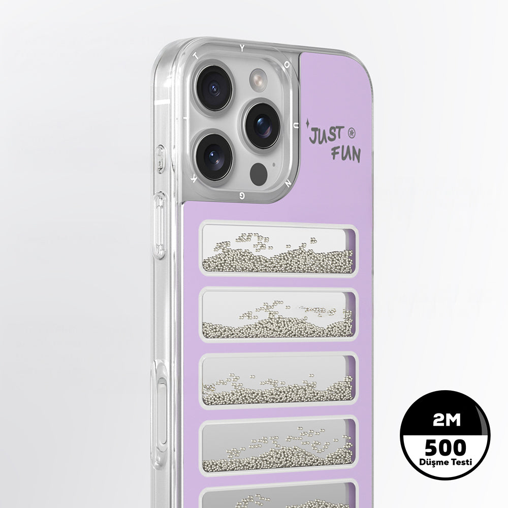 Apple iPhone 16 Pro Max Case Mirrored and Beaded Design Youngkit Jump Series Cover Pink