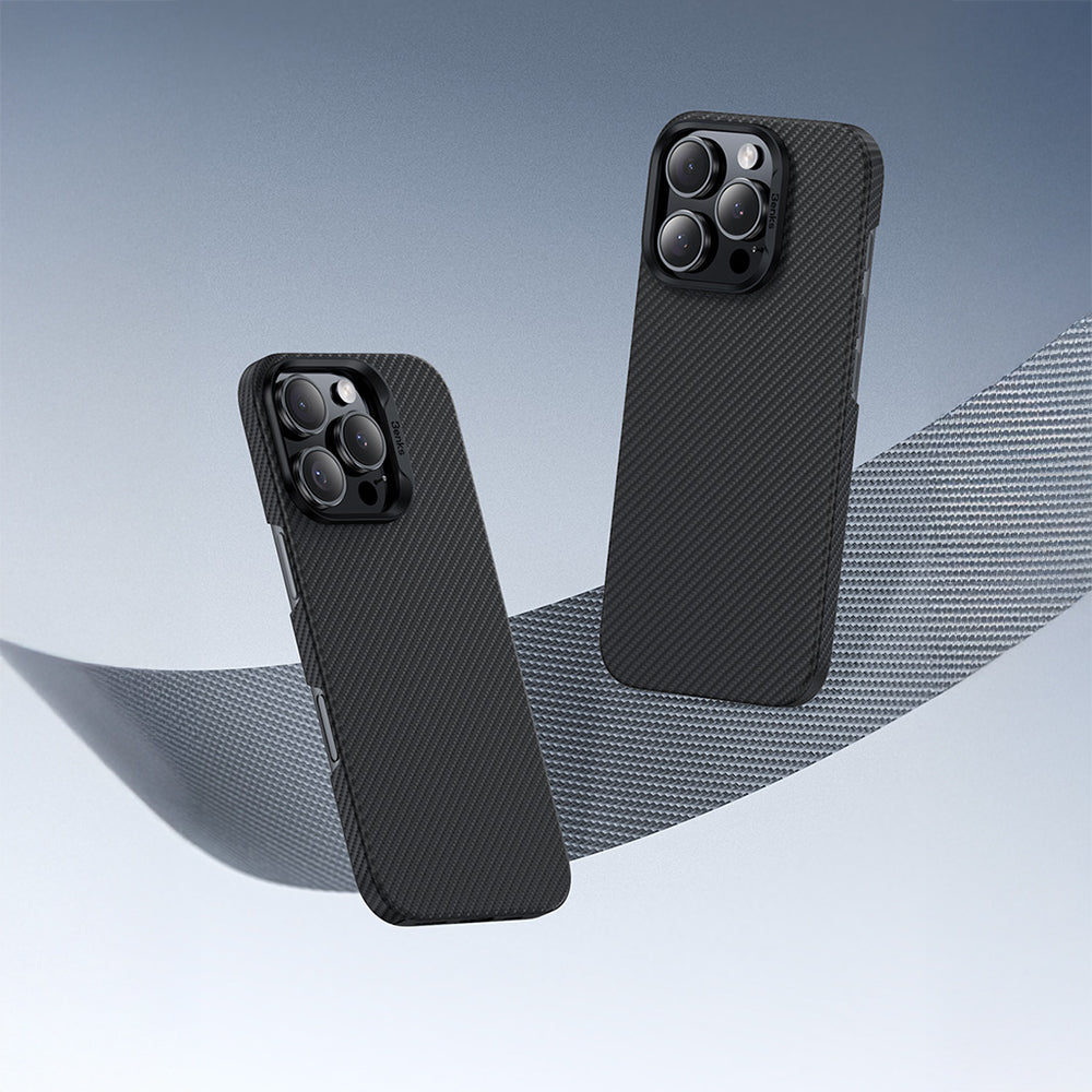 Apple iPhone 16 Pro Max Kılıf Benks M-safe Şarj Özellikli Metal Kamera Çerçeveli Magnetik ArmorAir 600D Kevlar Fiber Kapak Siyah