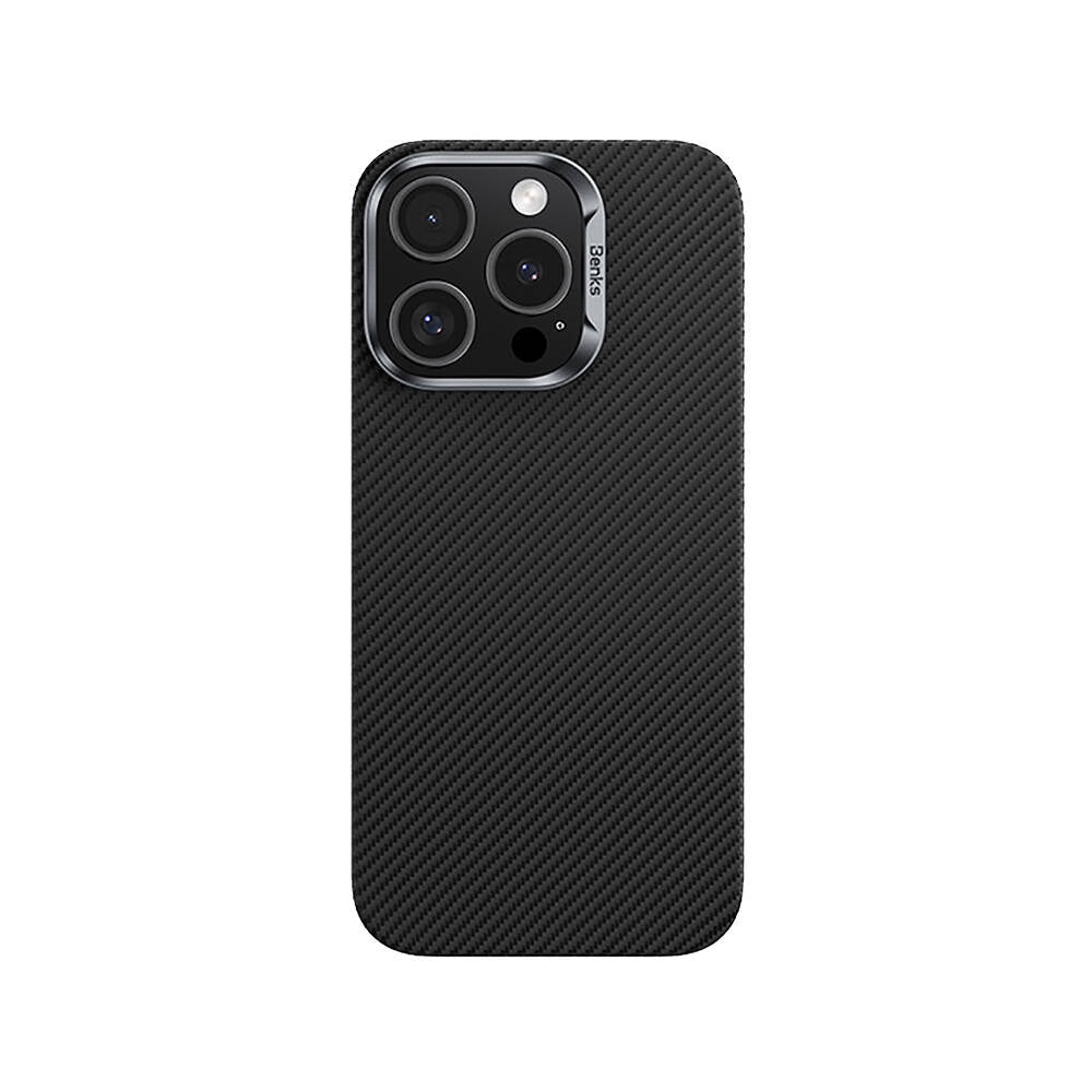 Apple iPhone 16 Pro Max Case Benks M-safe Charging Magnetic ArmorAir 600D Kevlar Fiber Cover Black