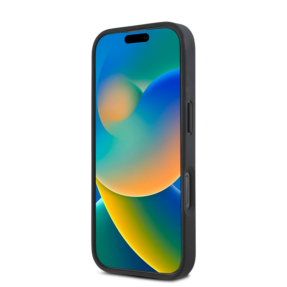 Apple iPhone 16 Pro Max Kılıf DKNY Orjinal Lisanslı M-safe Şarj Özellikli 3D Yazılı Repeat Pattern Kapak Kahverengi