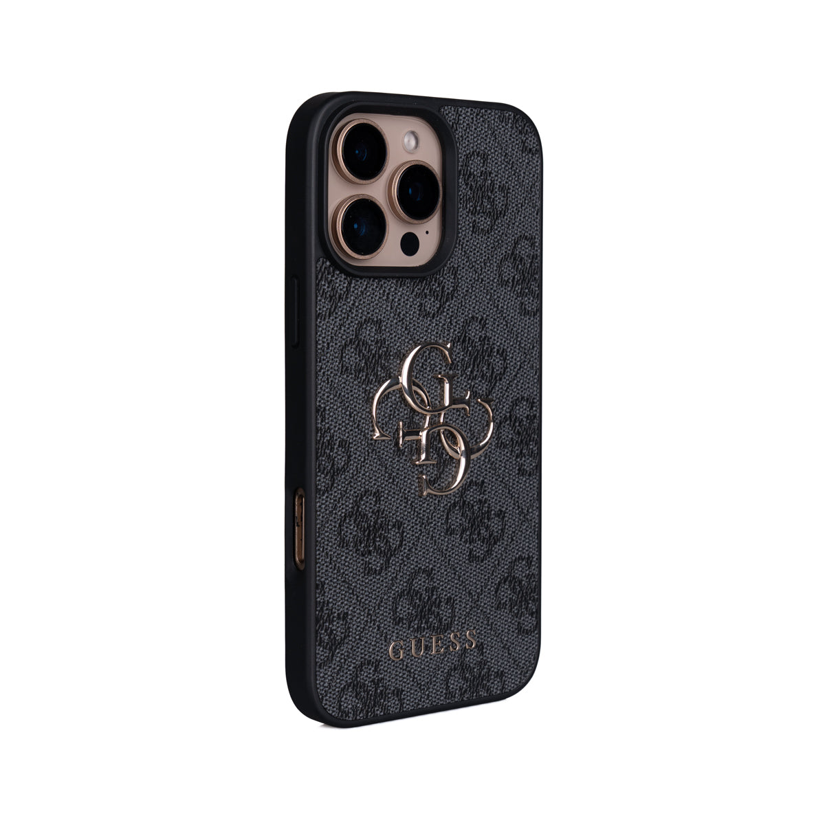 Apple iPhone 16 Pro Max Kılıf Guess Orjinal Lisanslı PU Deri 4G Büyük Metal Logolu Çapraz Vücut Askılı Kapak Kahverengi