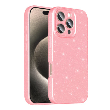 Apple iPhone 16 Pro Max Case Camera Protection Glitter Luxury Zore Cotton Cover Silver