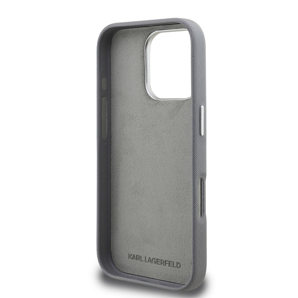 Apple iPhone 16 Pro Max Case Karl Lagerfeld Original Licensed K&C Heads Pin Cover Black