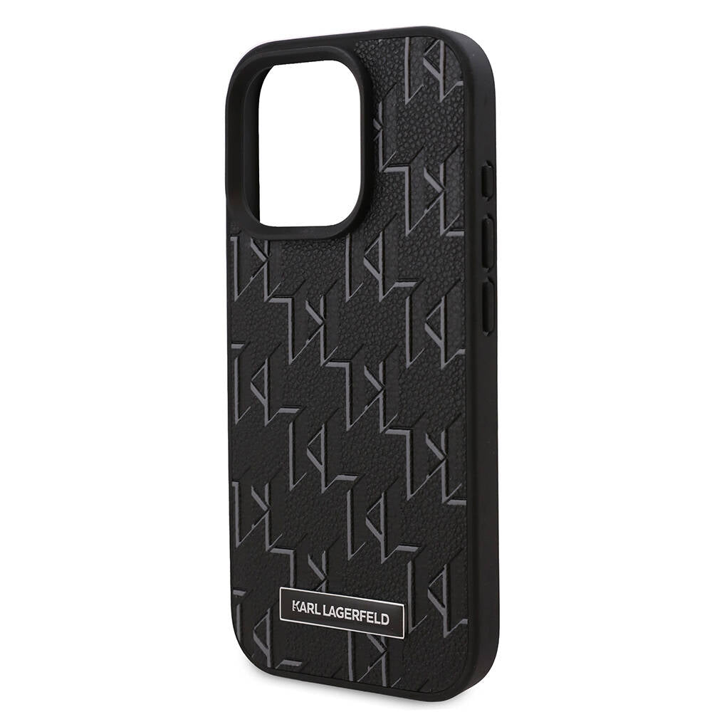 Apple iPhone 16 Pro Max Case Karl Lagerfeld Original Licensed M-safe Charging Feature KL Printed Hot Stamp Cover Cream