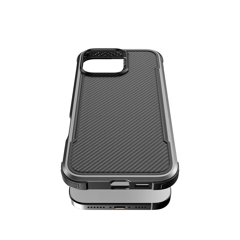 Apple iPhone 16 Pro Max Kılıf M-safe Şarj Özellikli Airbagli Raptic Apex Serisi Karbon Fiber Tasarımlı Kapak Siyah