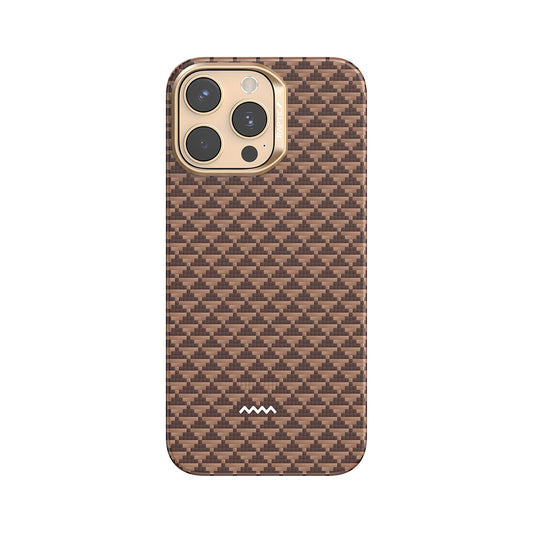 Apple iPhone 16 Pro Max Case M-safe Charging Feature Raptic Aramid Skin Origin Series Cover Brown