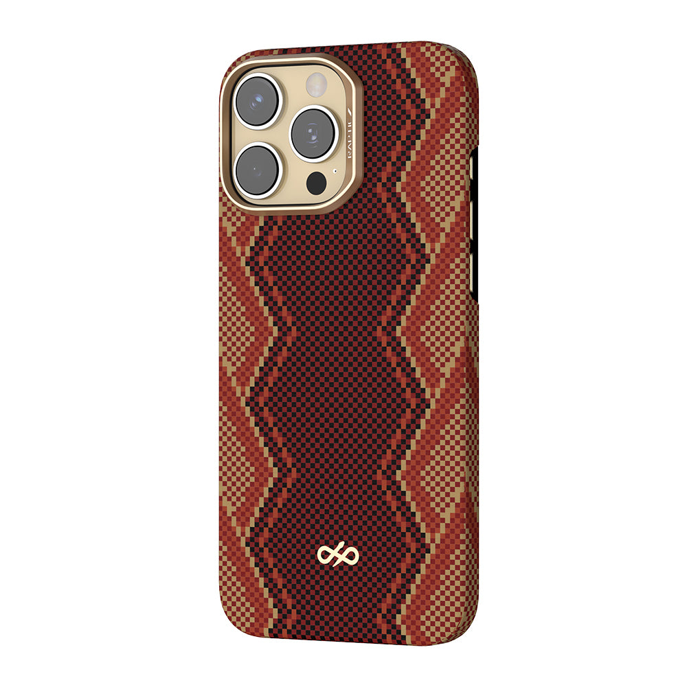 Apple iPhone 16 Pro Max Kılıf M-safe Şarj Özellikli Raptic Aramid Skin Bionic Serisi Kapak Kırmızı
