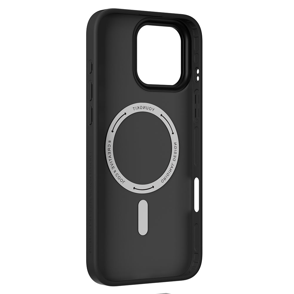 Apple iPhone 16 Pro Max Kılıf M-safe Şarj Özellikli Youngkit Canvas Serisi Kapak Mürdüm