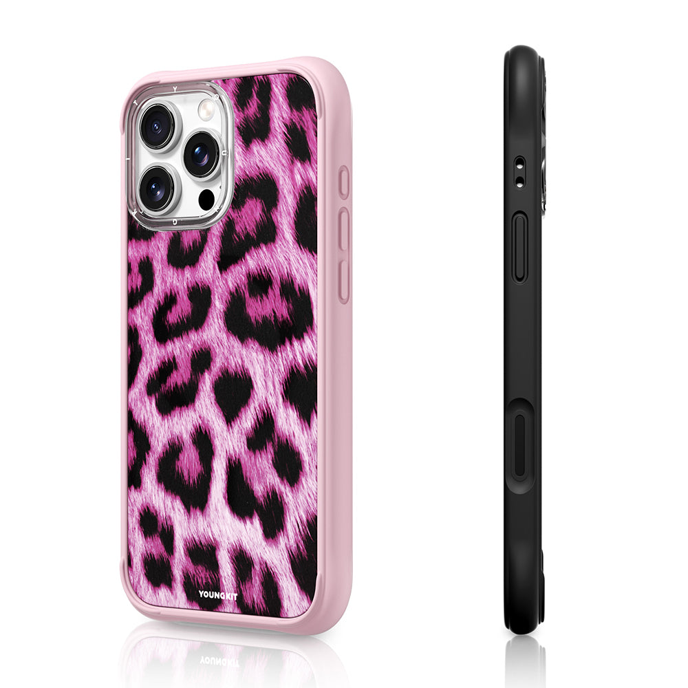 Apple iPhone 16 Pro Max Kılıf M-safe Şarj Özellikli Youngkit Leopard Serisi Kapak Kahverengi