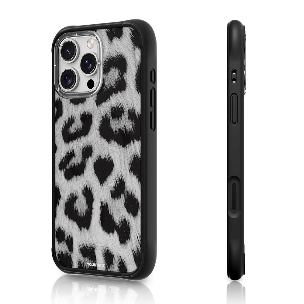 Apple iPhone 16 Pro Max Kılıf M-safe Şarj Özellikli Youngkit Leopard Serisi Kapak Siyah