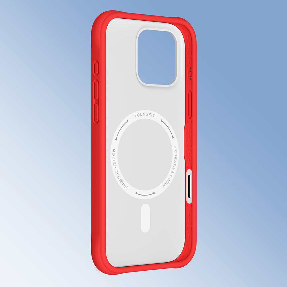 Apple iPhone 16 Pro Max Kılıf M-safe Şarj Özellikli Youngkit Macaroon Serisi Kapak Sarı