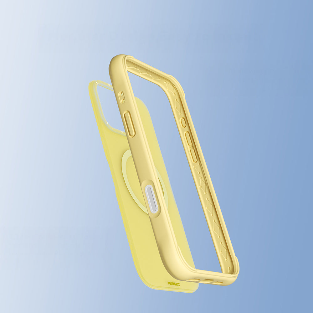 Apple iPhone 16 Pro Max Kılıf M-safe Şarj Özellikli Youngkit Macaroon Serisi Kapak Mavi