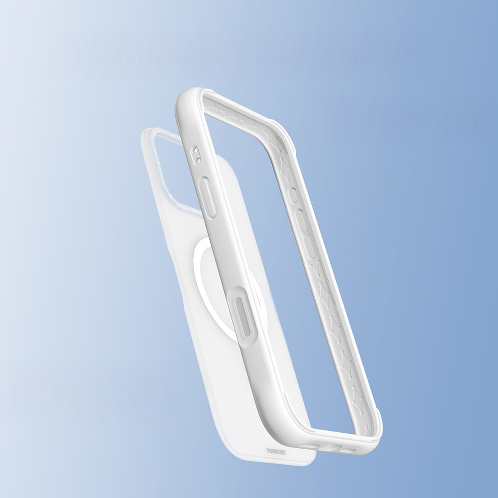 Apple iPhone 16 Pro Max Kılıf M-safe Şarj Özellikli Youngkit Macaroon Serisi Kapak Sarı