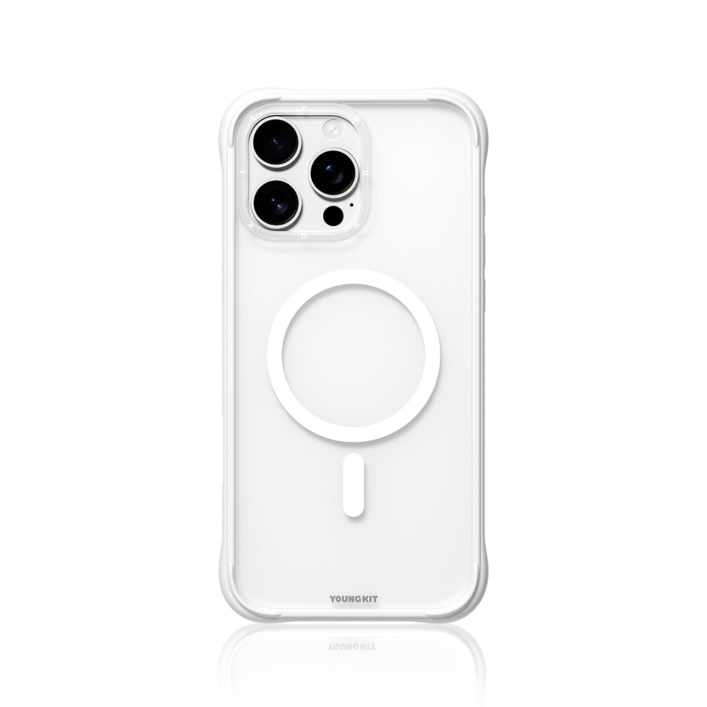 Apple iPhone 16 Pro Max Case M-safe Charging Feature Youngkit Macaroon Series Cover White