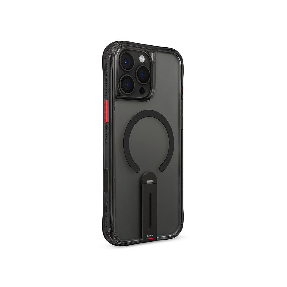 Apple iPhone 16 Pro Max Case M-safe Charging Feature 360 Degree Rotating Stand Skinarma Helix Cover Transparent