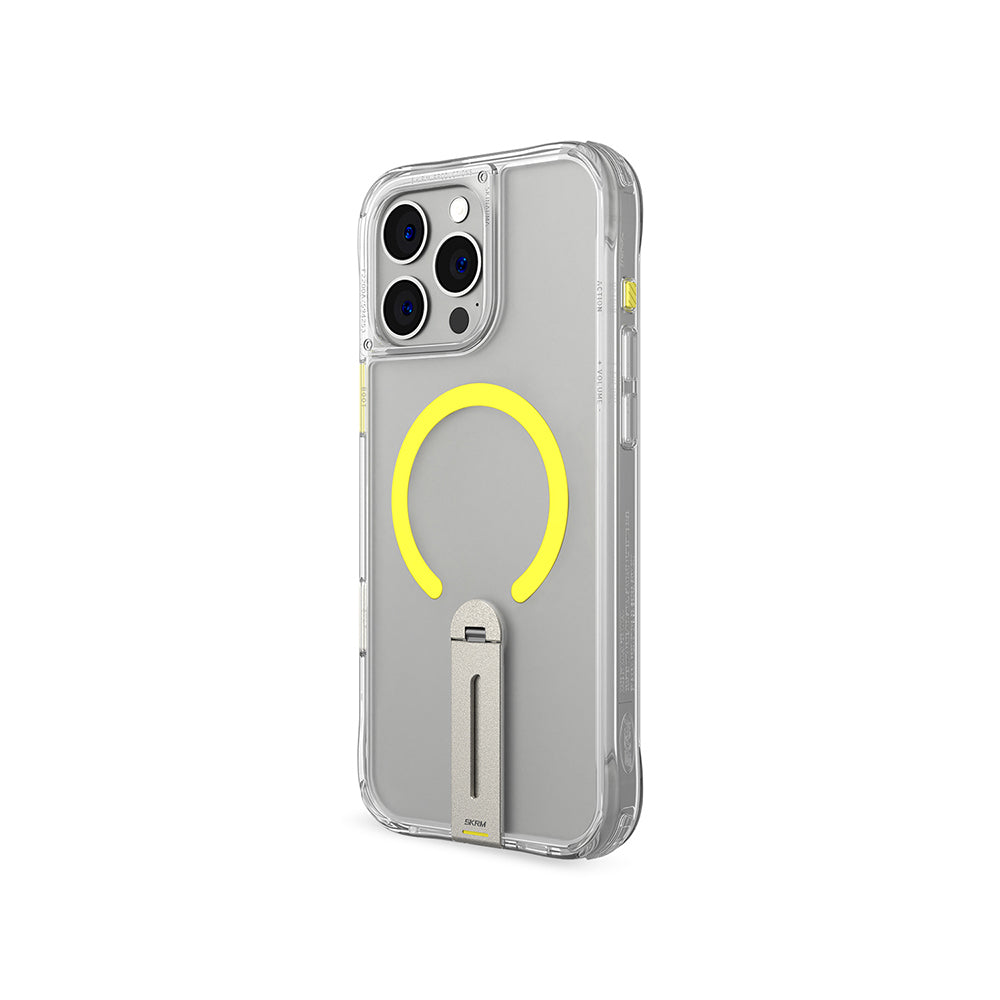 Apple iPhone 16 Pro Max Case M-safe Charging Feature 360 Degree Rotating Stand Skinarma Helix Cover Transparent