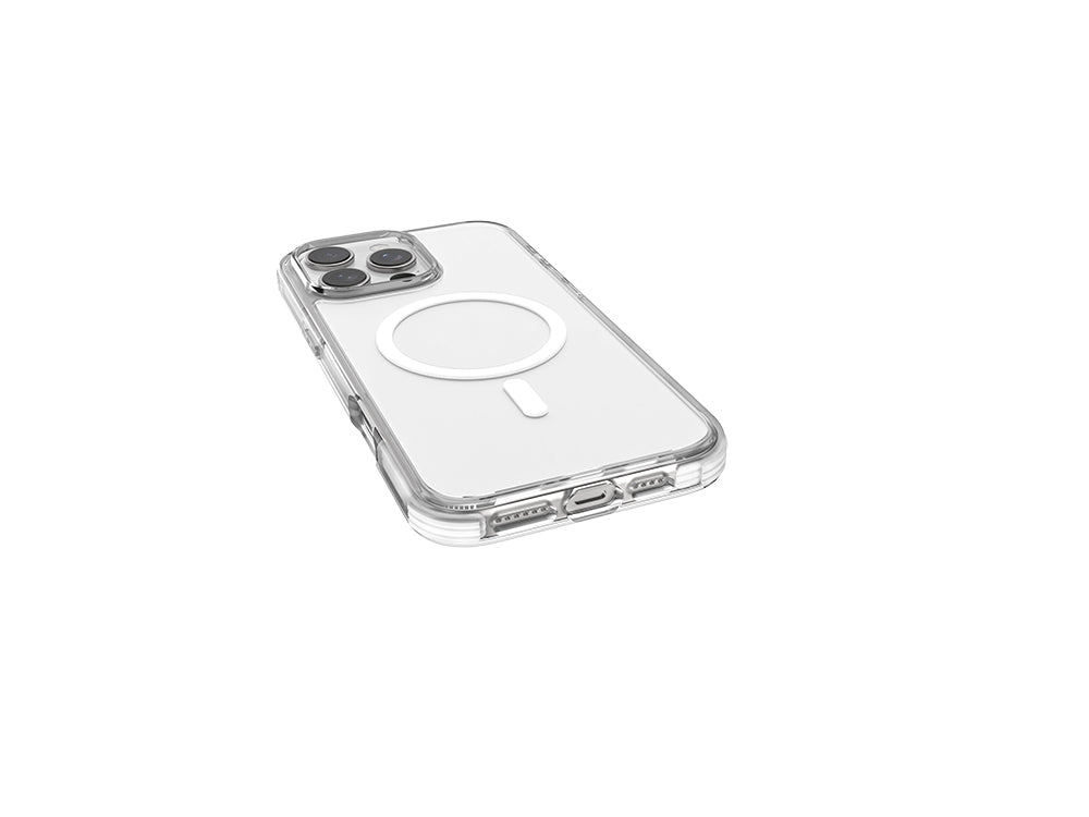 Apple iPhone 16 Pro Max Case M-safe Charging Feature Airbag Design Raptic Clear Series Transparent Cover White