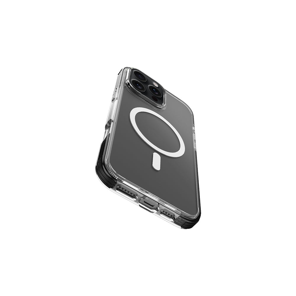 Apple iPhone 16 Pro Max Case M-safe Charging Feature Airbag Design Raptic Clear Series Transparent Cover White