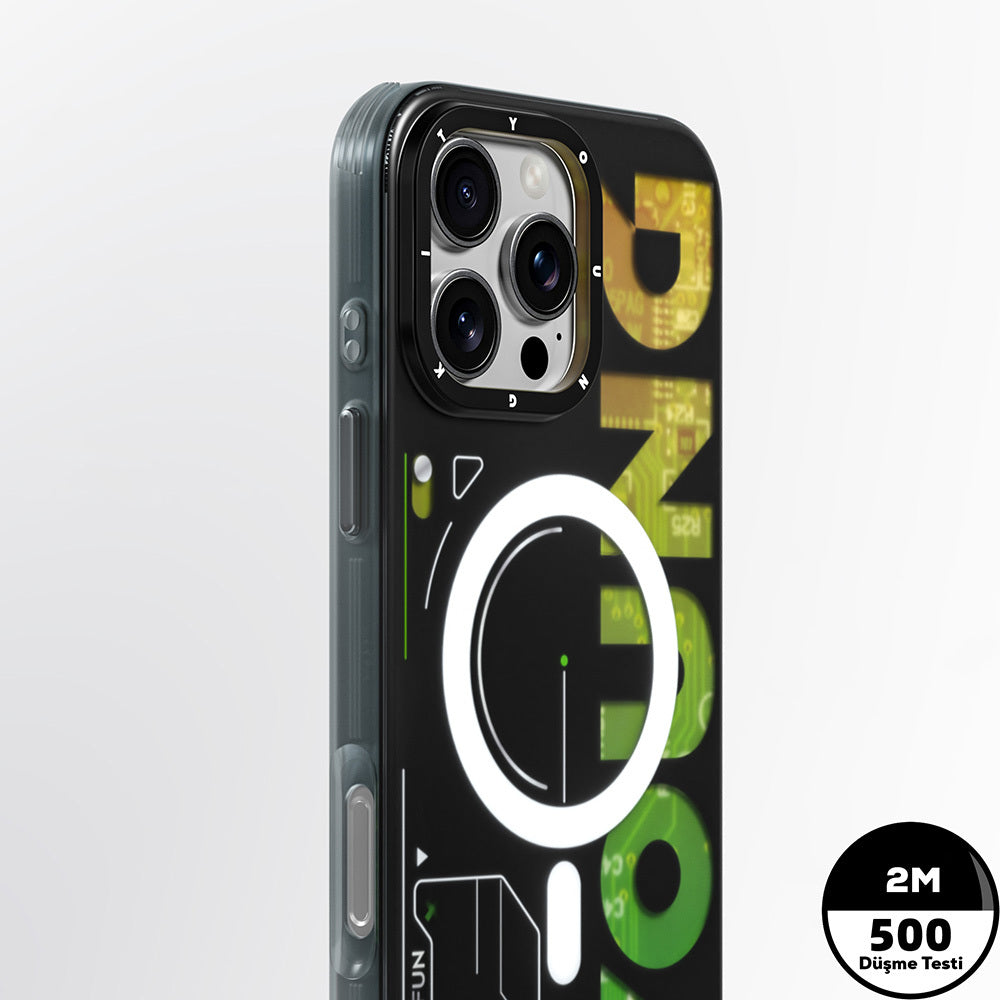 Apple iPhone 16 Pro Max Kılıf M-safe Şarj Özellikli Airbagli Çift Katmanlı Youngkit Future Serisi Kapak Mavi
