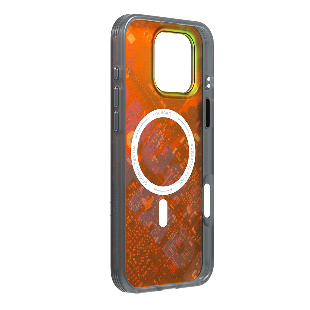 Apple iPhone 16 Pro Max Kılıf M-safe Şarj Özellikli Airbagli Çift Katmanlı Youngkit Future Serisi Kapak Yeşil