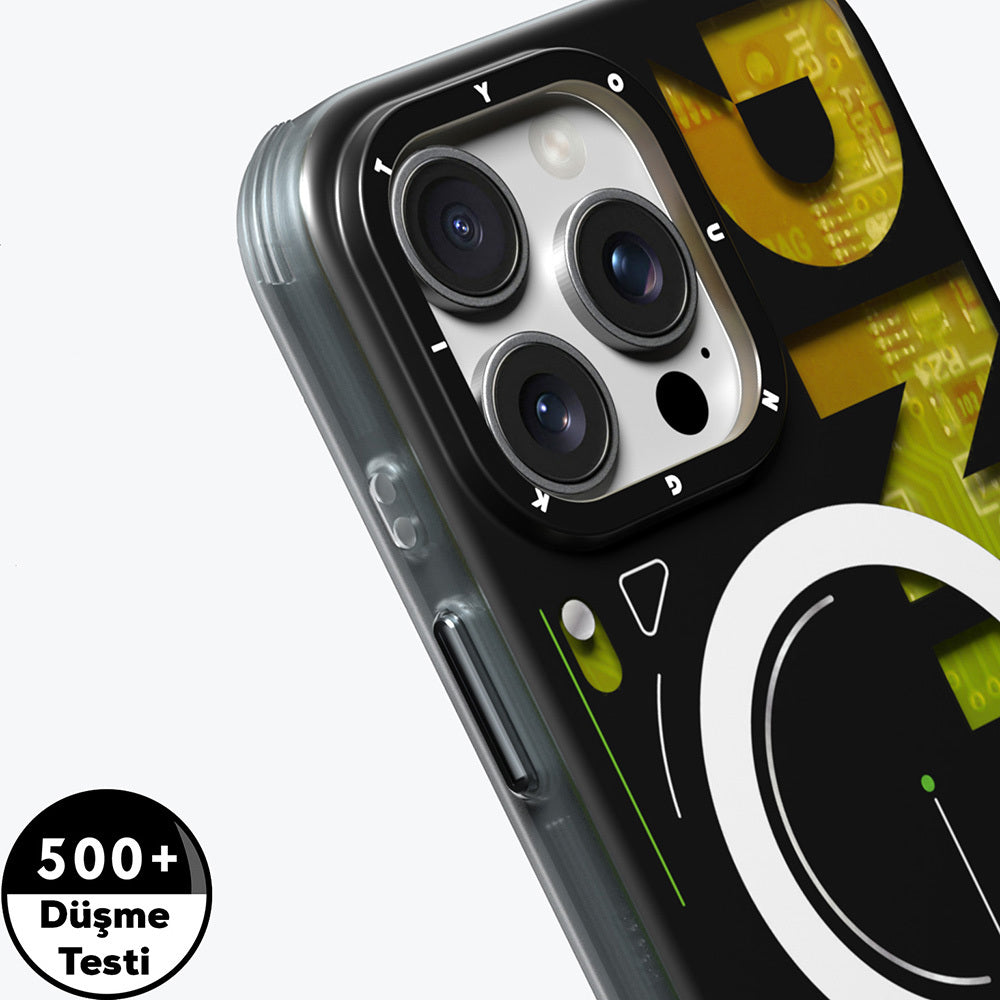 Apple iPhone 16 Pro Max Kılıf M-safe Şarj Özellikli Airbagli Çift Katmanlı Youngkit Future Serisi Kapak Mavi