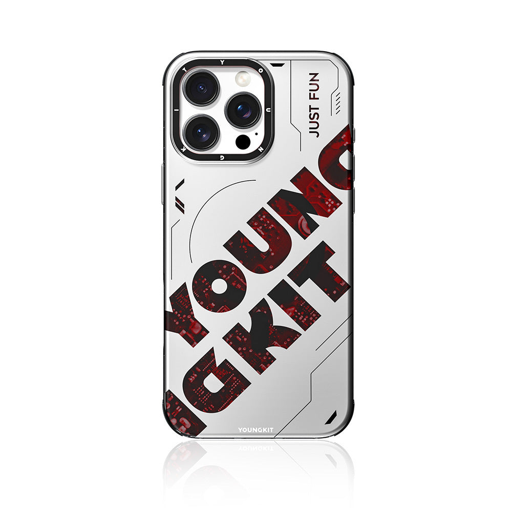 Apple iPhone 16 Pro Max Kılıf M-safe Şarj Özellikli Airbagli Çift Katmanlı Youngkit Future Serisi Kapak Mavi