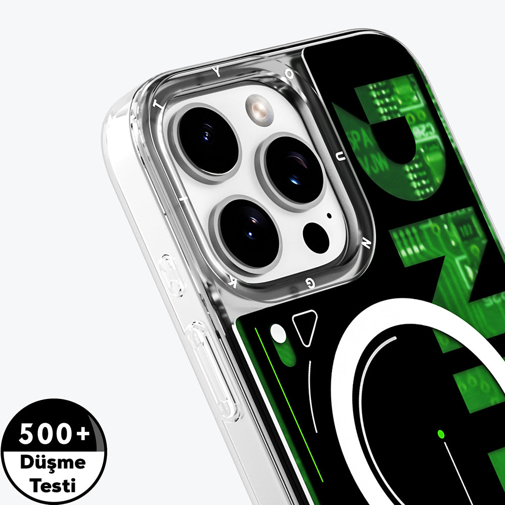 Apple iPhone 16 Pro Max Kılıf M-safe Şarj Özellikli Airbagli Çift Katmanlı Youngkit Future Streamer Serisi Kapak Mavi