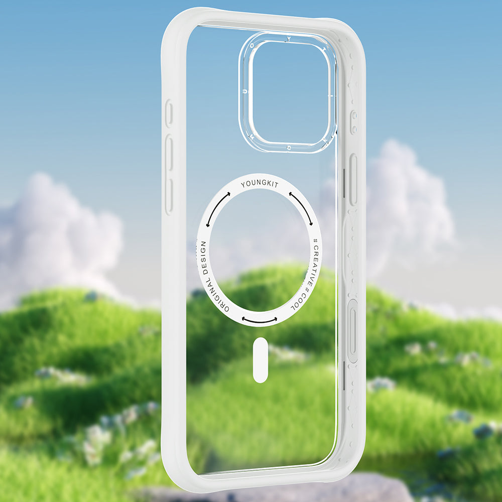 Apple iPhone 16 Pro Max Kılıf M-safe Şarj Özellikli Airbagli Youngkit Dynamic 2 Serisi Kapak Beyaz