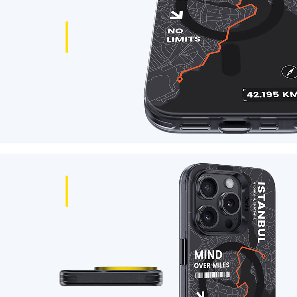 Apple iPhone 16 Pro Max Kılıf M-safe Şarj Özellikli Benks City Serisi Kapak Mavi