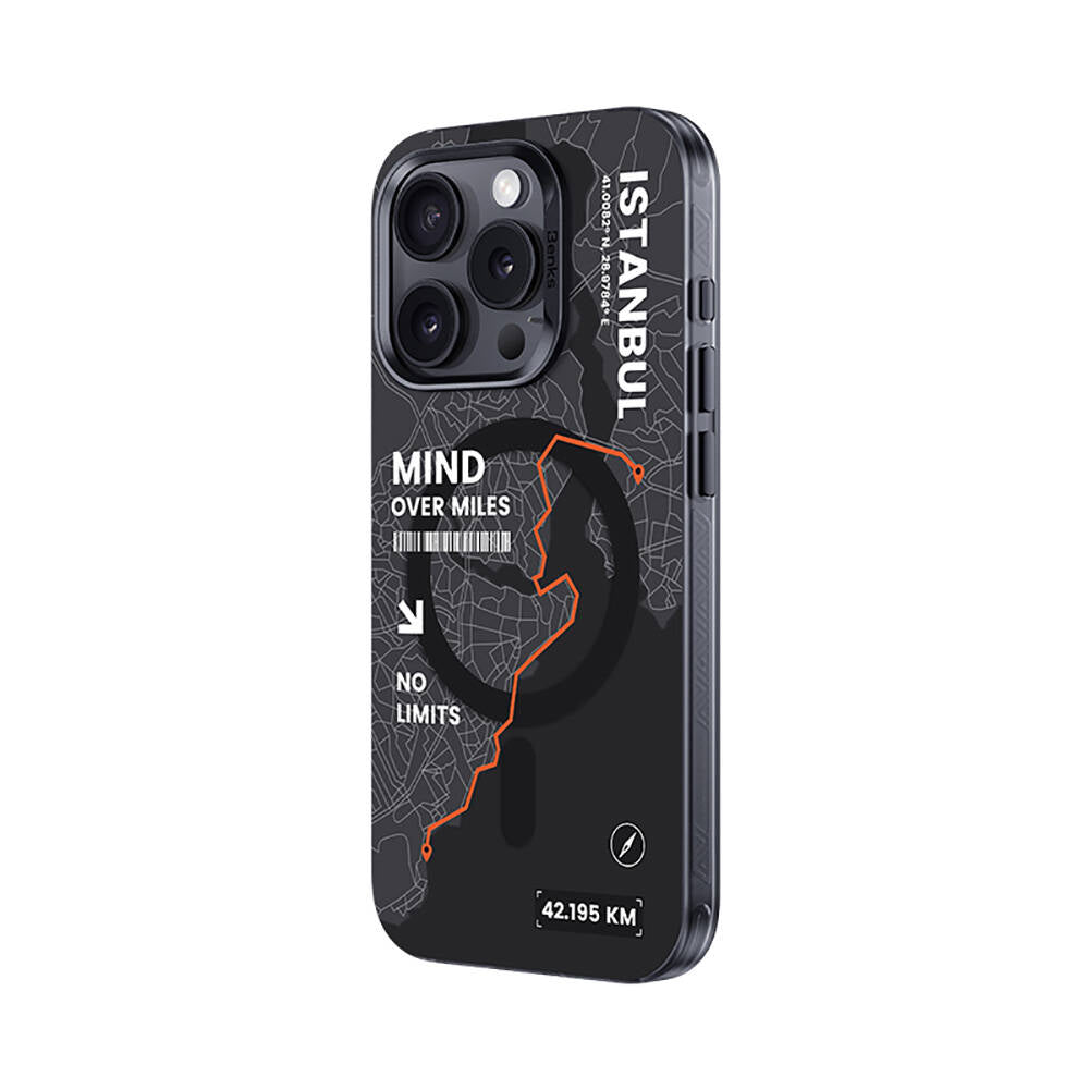 Apple iPhone 16 Pro Max Kılıf M-safe Şarj Özellikli Benks City Serisi Kapak Mavi