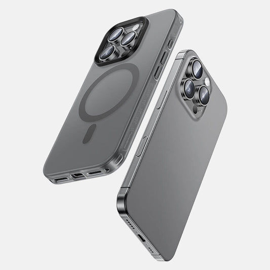 Apple iPhone 16 Pro Max Kılıf M-safe Şarj Özellikli Benks Lucid Armor Kapak Titanyum-Gri