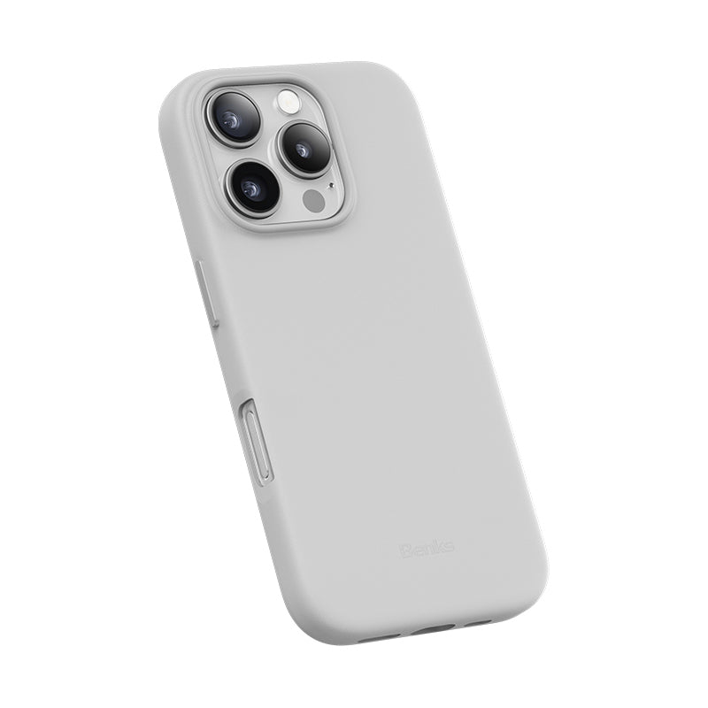 Apple iPhone 16 Pro Max Kılıf M-safe Şarj Özellikli Çizilmeye Dayanıklı Benks VitaPro Serisi PU Deri Kapak Gri