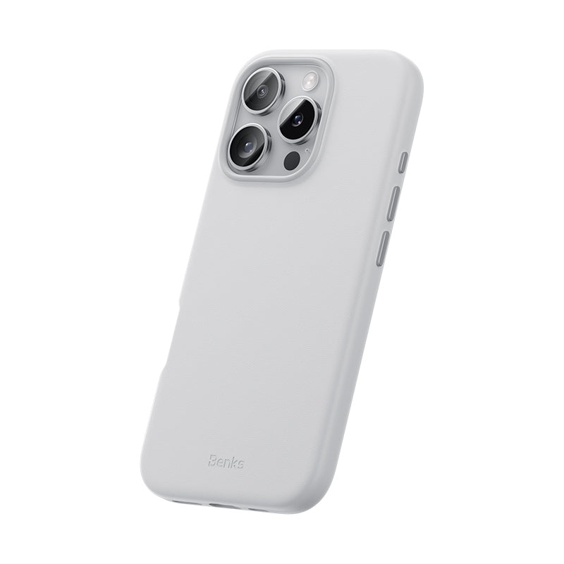 Apple iPhone 16 Pro Max Kılıf M-safe Şarj Özellikli Çizilmeye Dayanıklı Benks VitaPro Serisi PU Deri Kapak Siyah