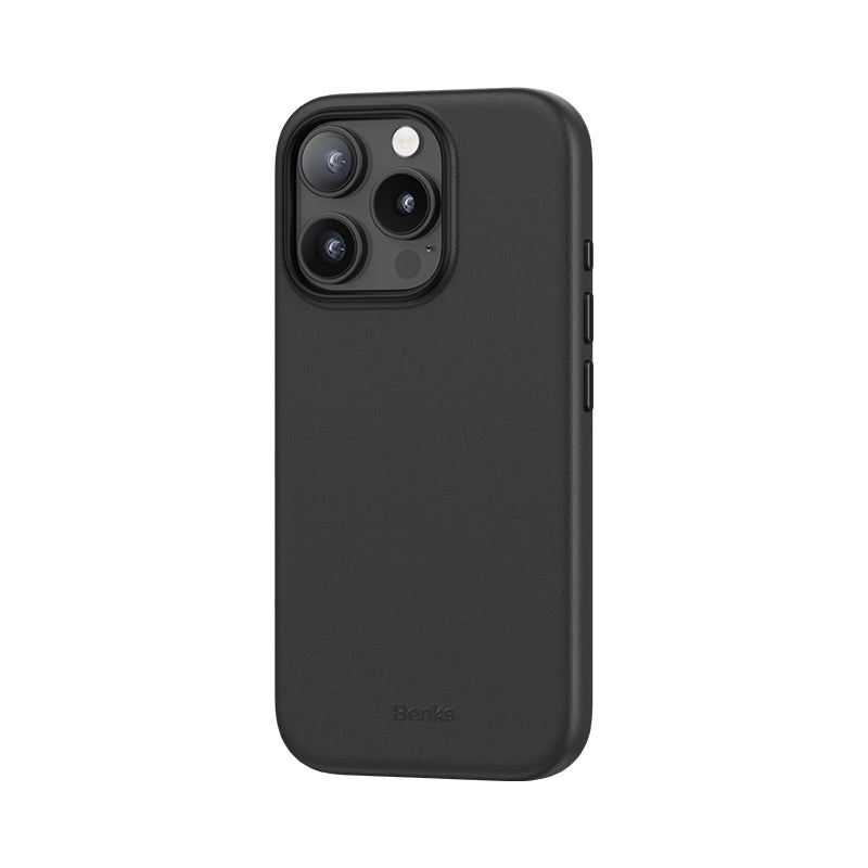 Apple iPhone 16 Pro Max Kılıf M-safe Şarj Özellikli Çizilmeye Dayanıklı Benks VitaPro Serisi PU Deri Kapak Siyah